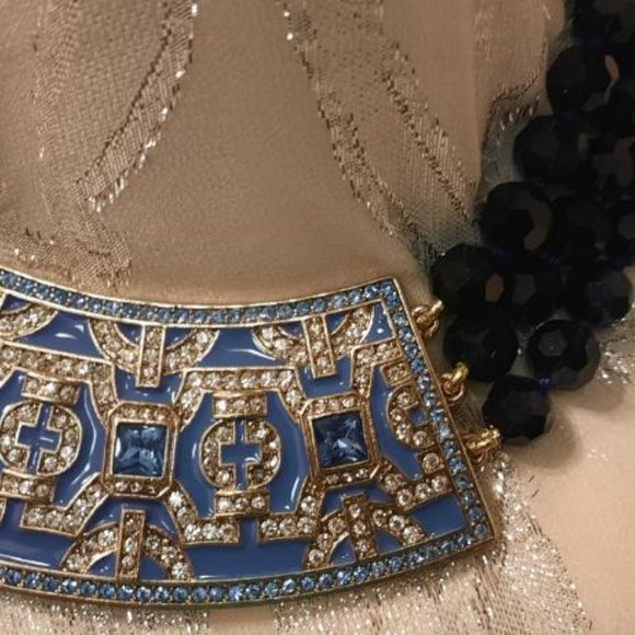 Heidi Daus Crystal and Enamel Lattice 16" Drop Necklace ("ASIAN ESSENCE BLUES" } - Picture 4 of 7